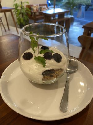 Vegan coconut yogurt berries   at Chickpea Bali  in Ungasan