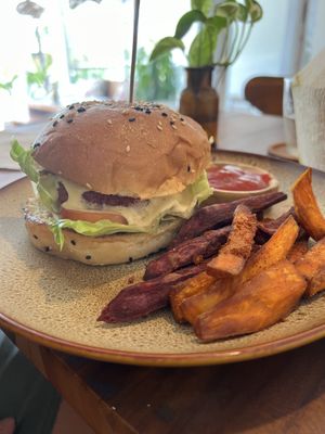 Vegan cheese burger  at Chickpea Bali  in Ungasan