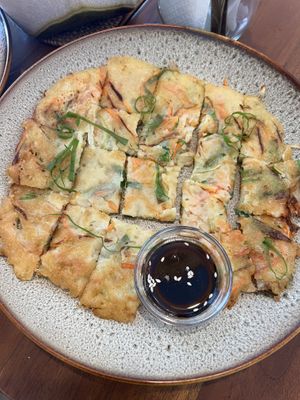 Vegetable pancake. Crunchy and soft at same time. Good to share.   at Chickpea Bali  in Ungasan