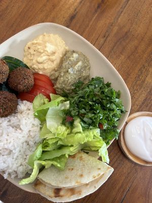 Falafel rice bowl  at Chickpea Bali  in Ungasan