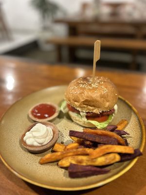 Vegan cheese burger  at Chickpea Bali  in Ungasan
