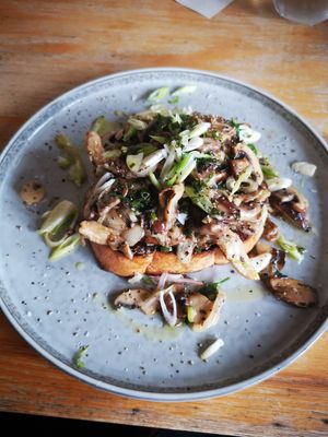 Mushrooms on sourdough at Marla's Sandwich Shop in Hull