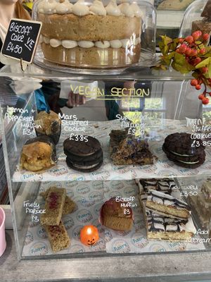 Vegan cake section!  at Flissys Coffee Shop in Thurstaston