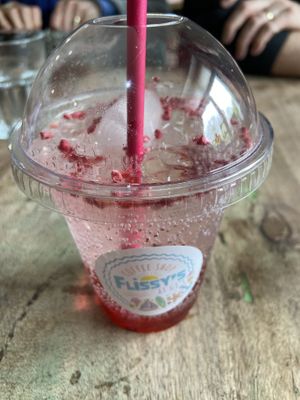 Homemade raspberry lemonadee  at Flissys Coffee Shop in Thurstaston