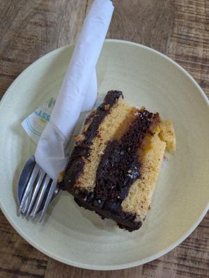 Vegan Jaffa cake at Flissys Coffee Shop in Thurstaston