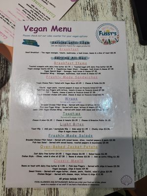Menu July 2025 at Flissys Coffee Shop in Thurstaston