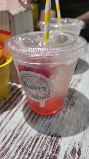 Homemade raspberry lemonade at Flissys Coffee Shop in Thurstaston