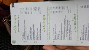 Speisekarte  at Le Pain Quotidien - Philip Stockstraat in Bruges