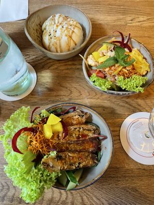 Vegan Spring Rolls, Goi Du Du, Banh Bao Hap  at To80 vegan in Cologne