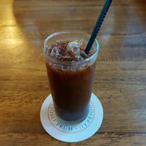 Vegan condensed milk ice coffee at To80 vegan in Cologne