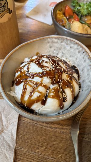 Big dumpling. Was okay  at To80 vegan in Cologne