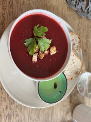 Beetroot soup  at Mish.Mash in Dublin