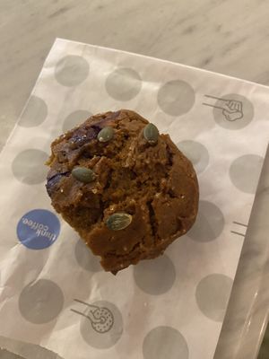 Pumpkin cranberry muffin  at Think Coffee - Eighth Ave in New York City