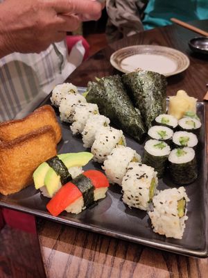 Vegan sushi sharing plate at KIBOU Japanese Kitchen & Bar in Bristol