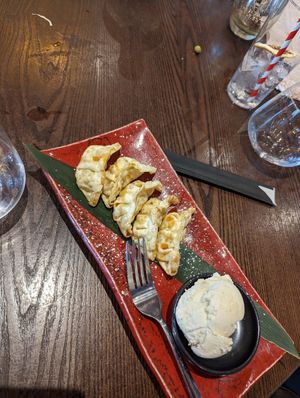 Cinnamon and apple dumplings at KIBOU Japanese Kitchen & Bar in Bristol