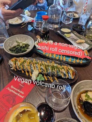Vegan volcano roll at KIBOU Japanese Kitchen & Bar in Bristol
