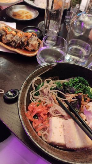 Noodles with mushroom miso broth at KIBOU Japanese Kitchen & Bar in Bristol