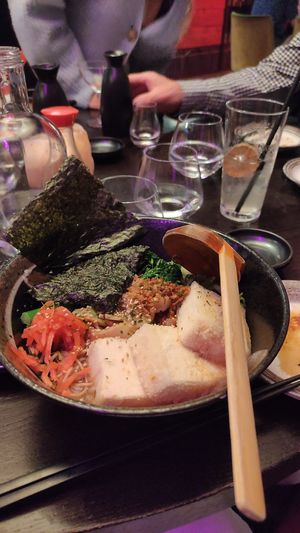 Noodles with mushroom miso broth at KIBOU Japanese Kitchen & Bar in Bristol