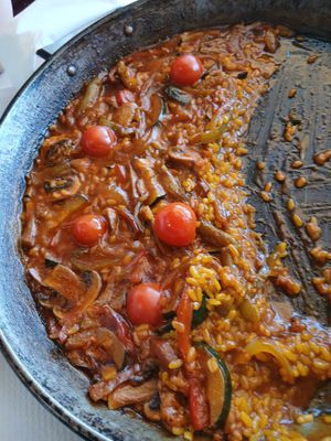 Vegetarian rice (Vegan Paella) at La Cabaña del Canario in Torrox