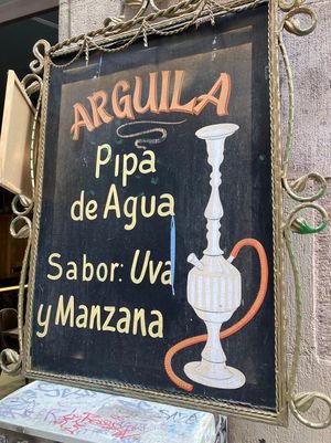 Exterior signage at Damasco in Barcelona