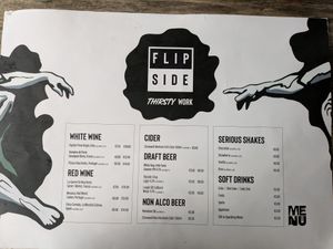 drinks menu at Flipside in Sligo
