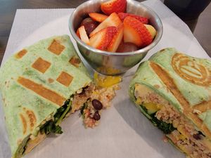 Quinoa Veggie Wrap at Just Love Coffee Cafe in Valdosta