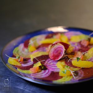 Carpaccio de betteraves aux agrumes et jeunes pousses  at Bulbe in Rennes