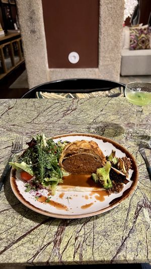 Tofu Wellington - Beautiful presentation, great taste and textures   at Jardineiro - Vegan Kitchen in Porto