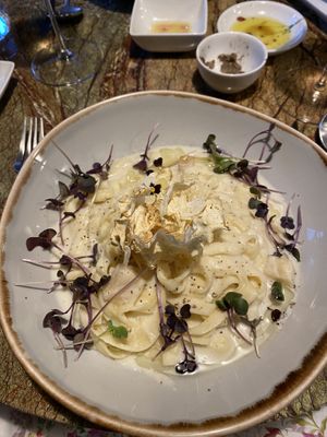 Truffle pasta (so good!)  at Jardineiro - Vegan Kitchen in Porto