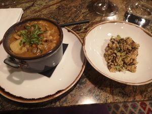 Traditional Portuguese tripe stew with wild rice - amazing at Jardineiro - Vegan Kitchen in Porto