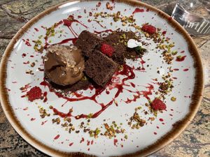 Garden chocolate dessert  at Jardineiro - Vegan Kitchen in Porto