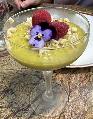 Pistachio "fudge” mousse   at Jardineiro - Vegan Kitchen in Porto