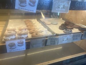 Vegan donut selection   at SloDoCo in Atascadero