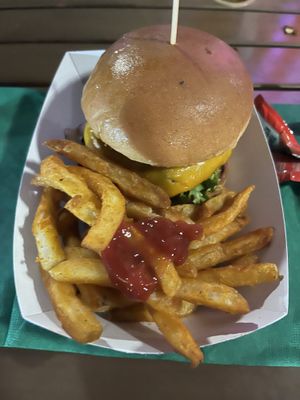 Oh Boy Beyond Burger and fries.  at Local Green Orlando Food Truck in Lake Buena Vista