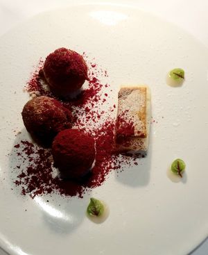 fourth course (dessert): Veneto grappa and cinnamon fritters at The Restaurant Pendolino in Sydney