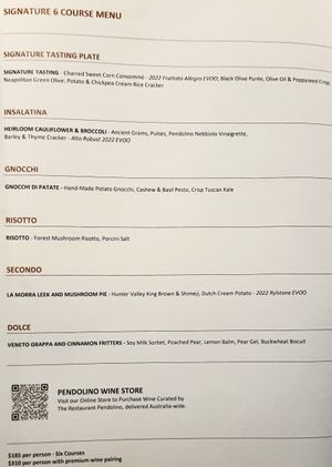 6 course menu at The Restaurant Pendolino in Sydney