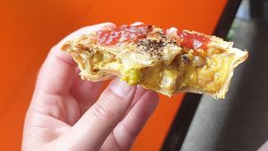 This curry veg pie is the bomb! Love it. at Country Cob Bakery in Kyneton