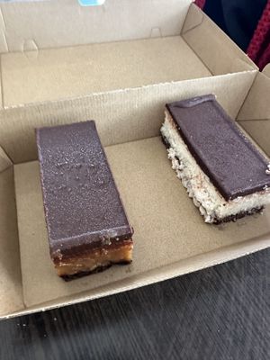Peanut butter slice and coconut slice   at Country Cob Bakery in Kyneton
