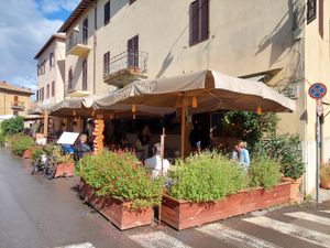 Outside at Bistrot Fidelio in Pienza