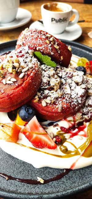 Loaded Pancakes at Alua Catering Cafe in Dresden