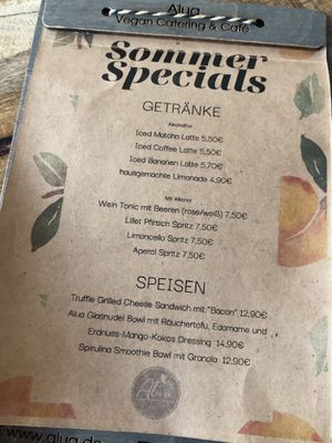 Sommer menu   at Alua Catering Cafe in Dresden