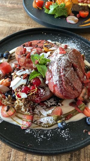 Loaded pancakes: best pancakes I’ve ever had    at Alua Catering Cafe in Dresden