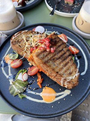 grilled cheese sandwich with bacon (summer special) 🥓   at Alua Catering Cafe in Dresden