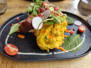 "Egg" Drop Sandwiches at Alua Catering Cafe in Dresden