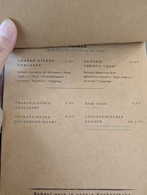 Speisekarte at Alua Catering Cafe in Dresden