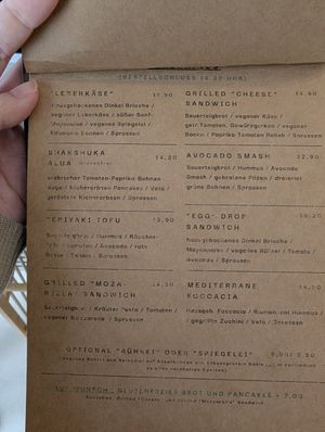 Speisekarte at Alua Catering Cafe in Dresden