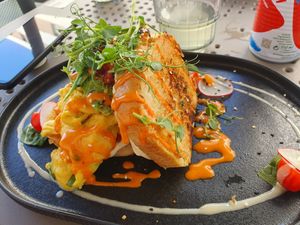 Avocado egg sandwich at Alua Catering Cafe in Dresden