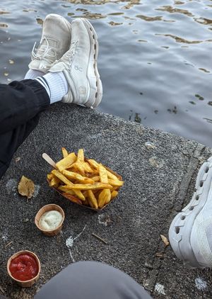 The fries with 2 dips at Fabel Friet in Amsterdam