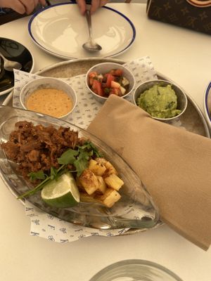 Vegan tacos  at Flax & Kale - La Roca Village in Barcelona