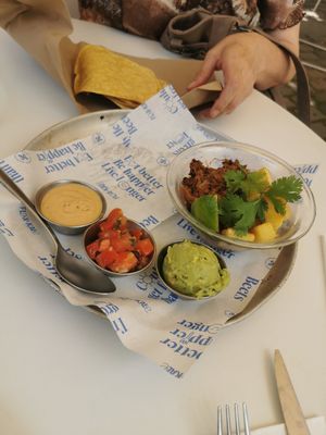 Jackfruit Taco Plate at Flax & Kale - La Roca Village in Barcelona